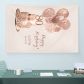 Banderoles 80e anniversaire Rose Gold Cake (Salon professionnel)