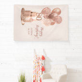 Banderoles 80e anniversaire Rose Gold Cake (Insitu)