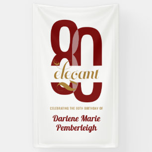 Banderoles 80e anniversaire Ruby Red Gold 80e