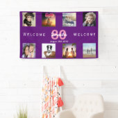 Banderoles 80e anniversaire violet photo collage fête (En situation)