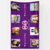 Banderoles 80e anniversaire violet photo collage fête (Vertical)
