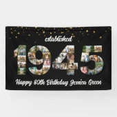 Banderoles 80e fête d'anniversaire Photo Collage Créé 1945 (Horizontal)