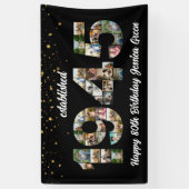 Banderoles 80e fête d'anniversaire Photo Collage Créé 1945 (Vertical)