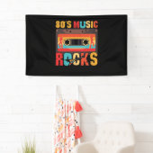 Banderoles 80s Music Rocks - Vintage Retro Distressed (En situation)