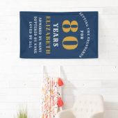 Banderoles 80th Birthday Standards Blue & Gold Ajouter votre  (En situation)