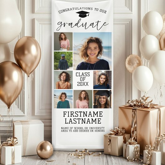 Banderoles 8 Collage de photos de remise de diplômes Moderne 