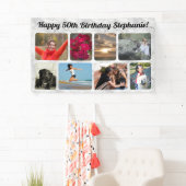 Banderoles 8 Photo Marbre moderne Collage fête d'anniversaire (En situation)