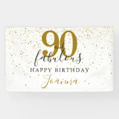 Banderoles 90 et fabuleux anniversaire Elegant Gold et Black (Horizontal)