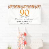 Banderoles 90 Years Loved Peach Floral 90th (En situation)