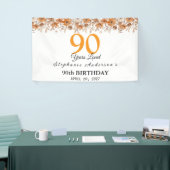 Banderoles 90 Years Loved Peach Floral 90th (Salon professionnel)