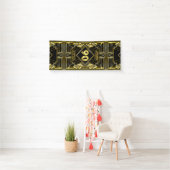 Banderoles 90e anniversaire Art Déco Gold Black Great Gatsby (En situation)
