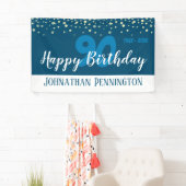 Banderoles 90e anniversaire avec Confetti Blue (En situation)