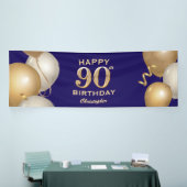 Banderoles 90e Anniversaire Marine Bleu et Ballons d'or (Salon professionnel)