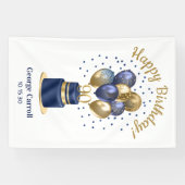 Banderoles 90e anniversaire Marine Blue Balloon Cake (Horizontal)