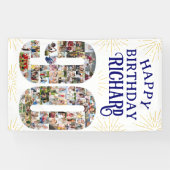 Banderoles 90e anniversaire Numéro avec 90 Photos Party (Horizontal)