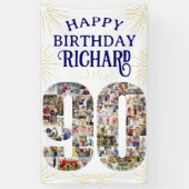 Banderoles 90e anniversaire Numéro avec 90 Photos Party (Vertical)