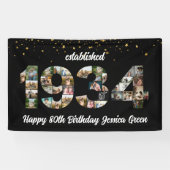 Banderoles 90e fête d'anniversaire Photo Collage Créé 1934 (Horizontal)