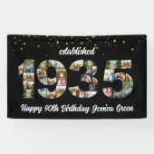 Banderoles 90e fête d'anniversaire Photo Collage Créé 1935 (Horizontal)