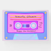 Banderoles 90's Pink Blue Pastel Cassette 21e fête d'annivers (Horizontal)