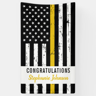 Banderoles 911 Police Dispatcher Thin Gold Line Party