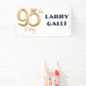 Banderoles 95e anniversaire Gold Navy Blue Nom personnalisé (Insitu)