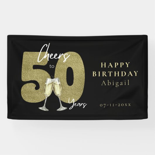 Banderoles À 50 Ans d'Or Noir (Horizontal)
