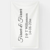 Banderoles À jamais & pour toujours ajouter nom de couple dat (Vertical)