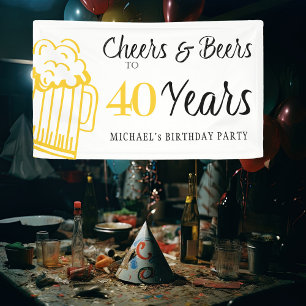 Banderoles À la santé et bières pour les 40 ans de la typogra