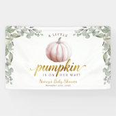 Banderoles A Little Pumpkin Fall Baby Shower Backdrop Banner (Horizontal)