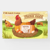 Banderoles À Vendre Agritourisme Oeufs Frais Poulets Ferme (Horizontal)