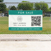 Banderoles À vendre ou à ouvrir | Immobilier QR Code vert (En situation)