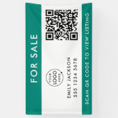 Banderoles À vendre ou à ouvrir | Immobilier QR Code vert (Vertical)