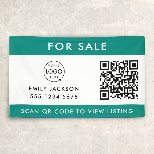 Banderoles À vendre ou à ouvrir | Immobilier QR Code vert