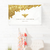 Banderoles abeille à parties scintillant en faux or (En situation)