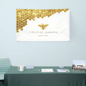 Banderoles abeille à parties scintillant en faux or (Salon professionnel)