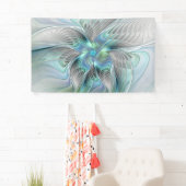 Banderoles Abstrait Bleu Vert Papillon Imaginaire Fractal Art (En situation)