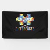 Banderoles Accepter la Sensibilisation sur l'autisme des diff (Horizontal)