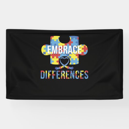 Banderoles Accepter la Sensibilisation sur l'autisme des diff (Horizontal)