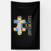 Banderoles Accepter la Sensibilisation sur l'autisme des diff (Vertical)