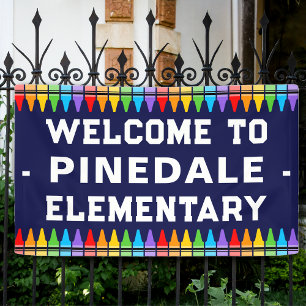 Banderoles Accueil à l'école Crayons