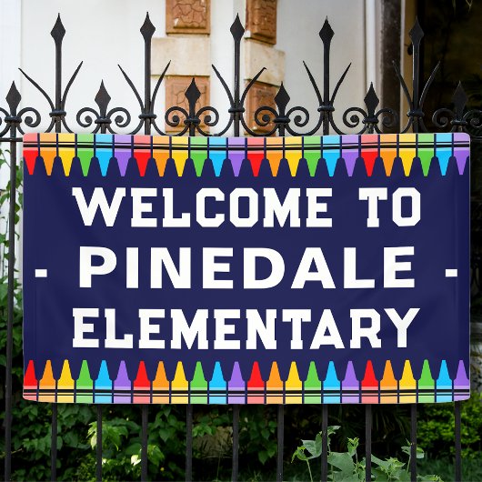 Banderoles Accueil à l'école Crayons