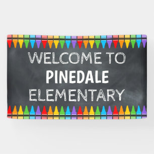 Banderoles Accueil à l'école Crayons