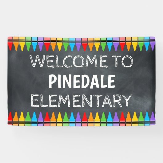 Banderoles Accueil à l'école Crayons (Horizontal)