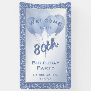 Banderoles Accueil à ma quatre-vingtième fête d'anniversai