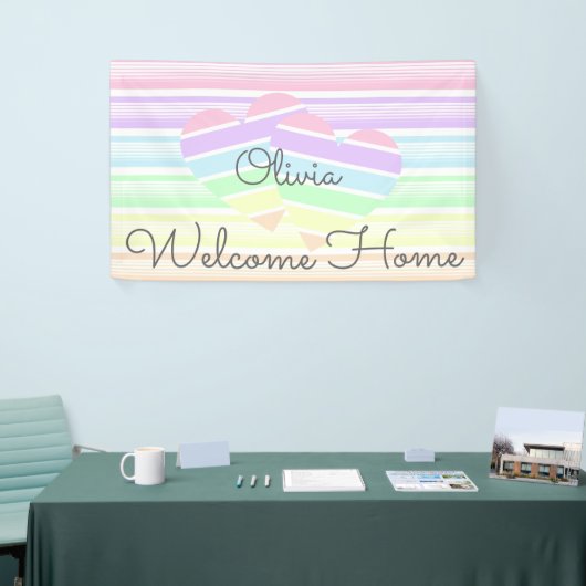 Banderoles Accueil accueil agréable arc-en-ciel strié amour c (Salon professionnel)