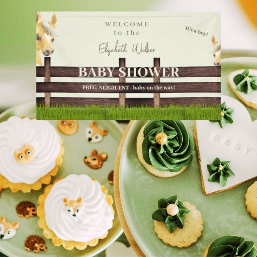 Banderoles Accueil Baby shower Cheval Cute