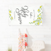 Banderoles Accueil Baby shower citron rustique (En situation)