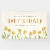Banderoles Accueil Baby shower Fleur Jaune (Horizontal)