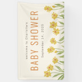 Banderoles Accueil Baby shower Fleur Jaune (Vertical)
