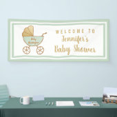 Banderoles Accueil Baby shower vert Retro Carriage Mint (Salon professionnel)